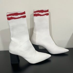 Zara white sock booties
